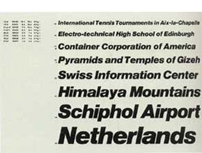 Helvetica font sample (1967)