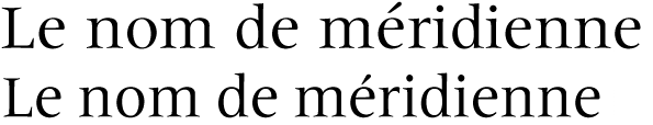  Linotype’s digital Meriden Regular (top) and Frutiger Serif Medium (bottom)