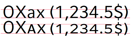 Perfect combination of function and elegance: a direct comparison of upper-case (normal) numerals and small caps numerals shows that all the design features are retained in the smaller characters