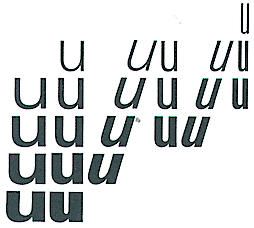 Univers was the first typeface whose systematic construction was developed consistently and intentionally from the very beginning: the combinatin of different weights and widths allowed extensive applications from one casting
