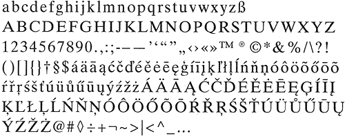 CE Apple standard encoding and character set for Macintosh fonts