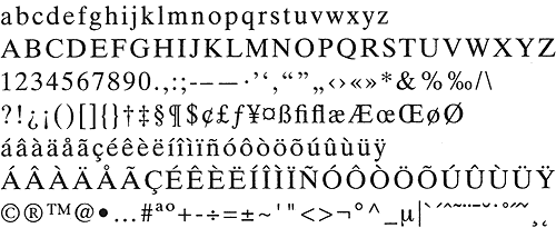 Linotype Standard Character Set for Macintosh fonts